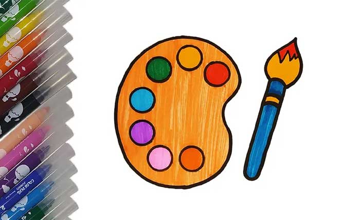 نقاشی پالت رنگ کودکانه